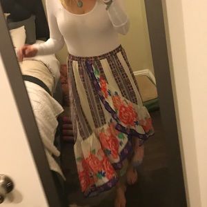 Floral midi skirt